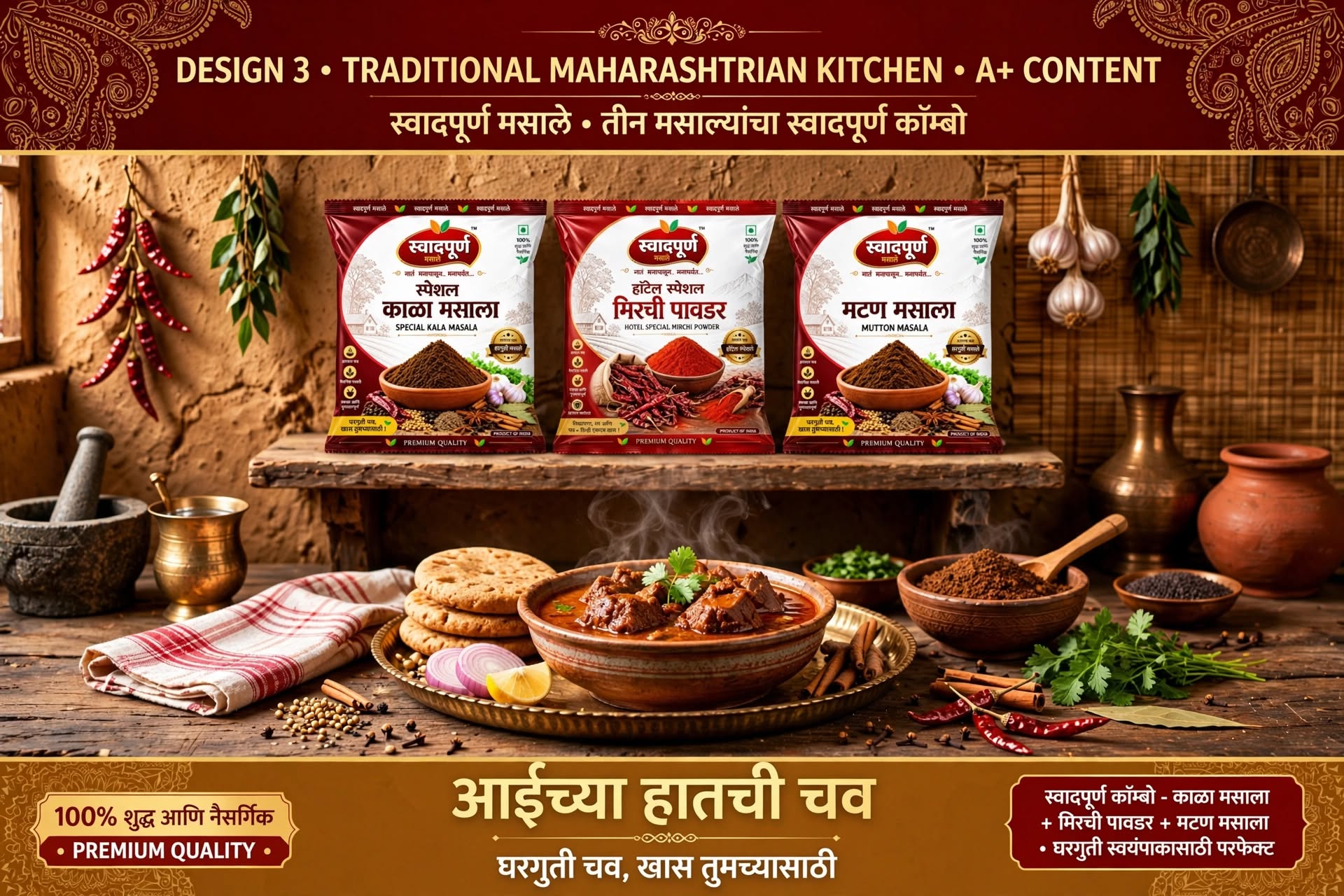 Mutton Masala, Spl Kala Masala & Red Chilli Powder - Image 3