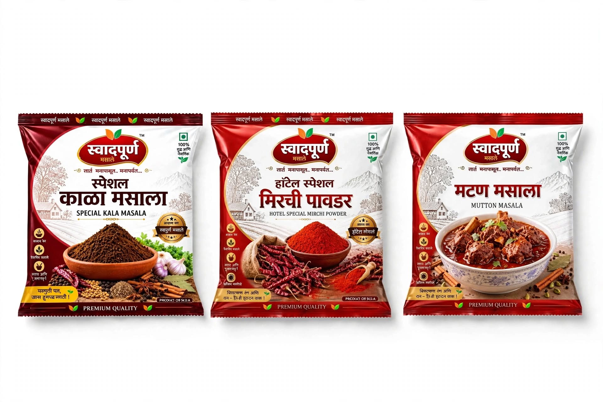 Mutton Masala, Spl Kala Masala & Red Chilli Powder